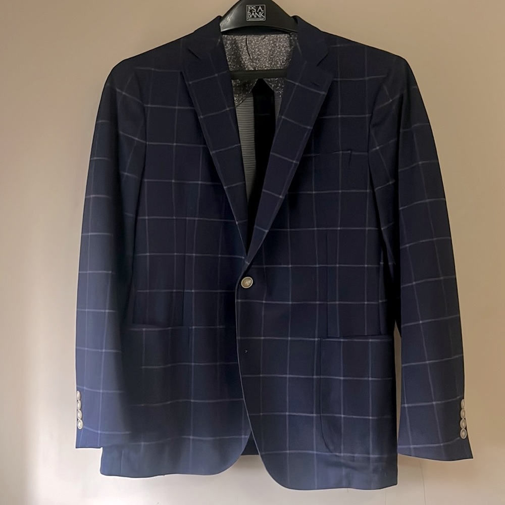 Men’s Ibiza azure summer blazer/ slim fit with spandex.